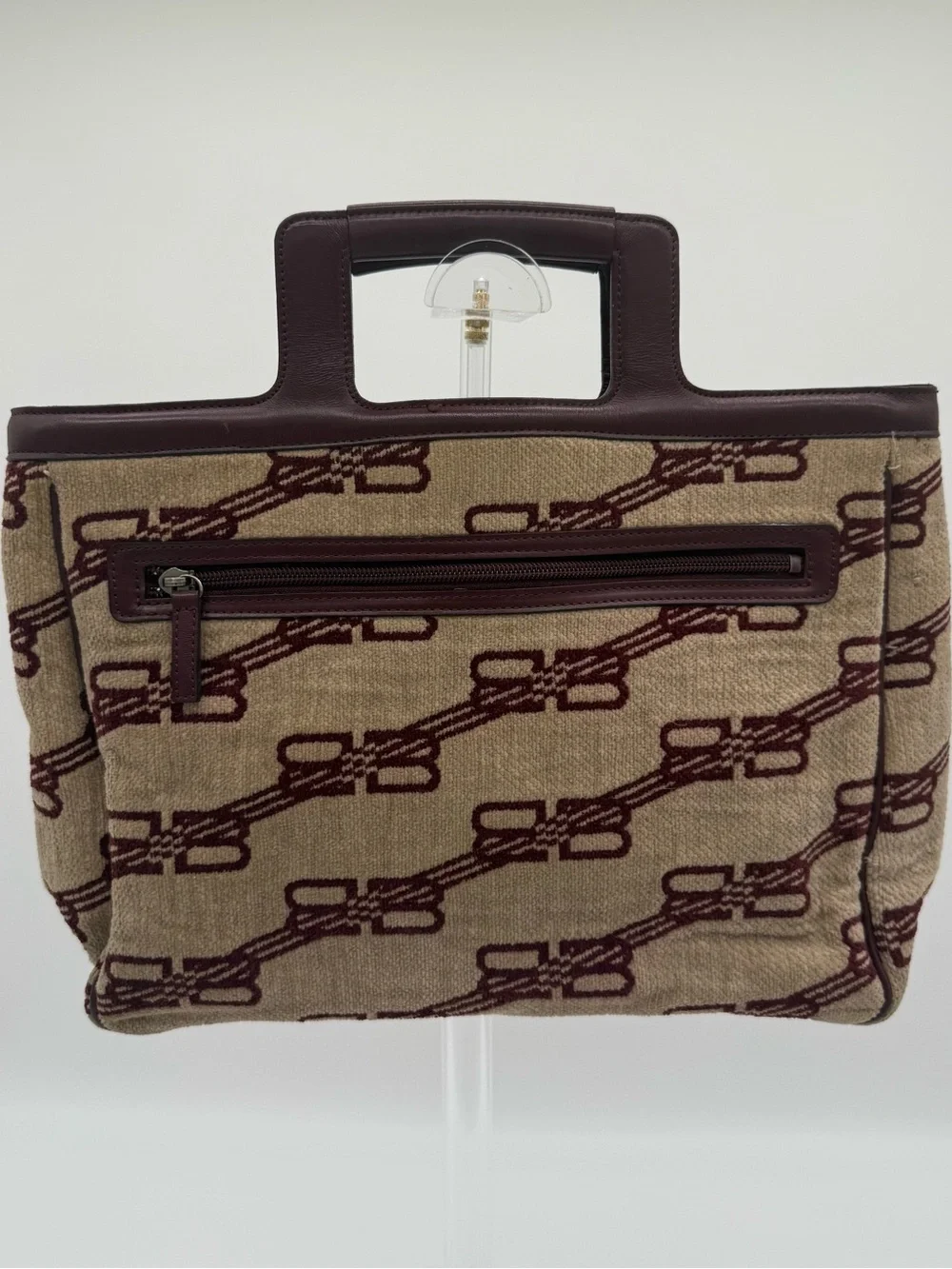 BALENCIAGA BB MONOGRAM WOVEN JACQUARD TOTE BAG VINTAGE RARE FIND GREAT CONDITION